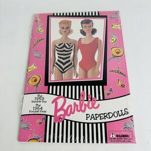 Vintage 1997 Barbie Paper Dolls 1959 Number One & 1964 Ponytail Swirl New Sealed